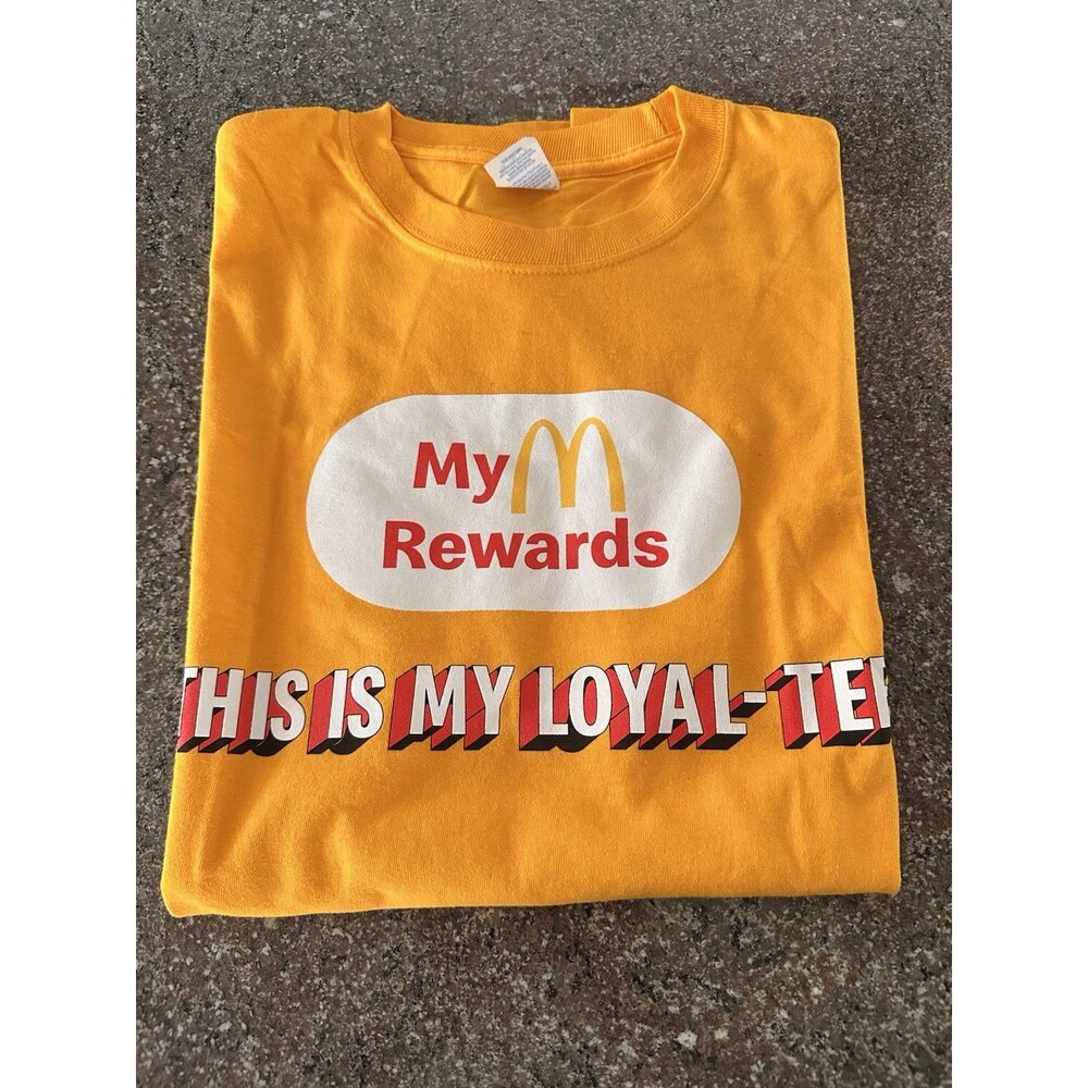 McDonald's This Is My Loyal-Tee My Rewards Men's Yellow T-Shirt Medium
